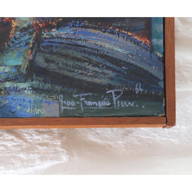 1960s Jean-François Pierre, The Night Boats, 1964, Oil Painting on Canvas, Framed For Sale - Image 5 of 9