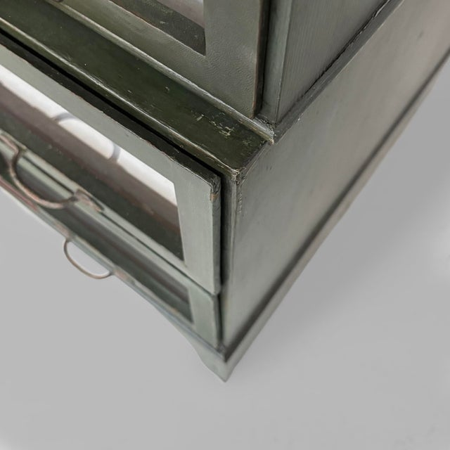 Mid-Century Modern German Dark Green Wooden and Glass Chest of Drawers, 1940s For Sale - Image 14 of 17