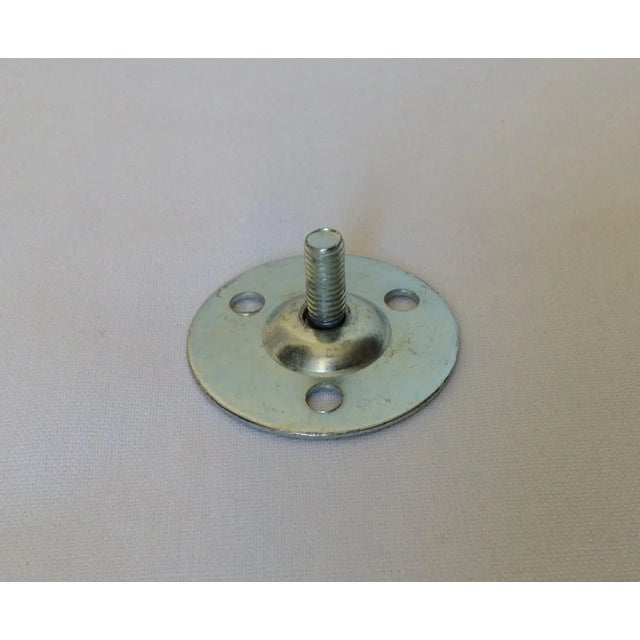 Vintage C.1990's German Blome' (Mfr) "To the Trade," Industry Industrial Brushed Nickel Diamond Point Front Tieback For Sale - Image 10 of 11