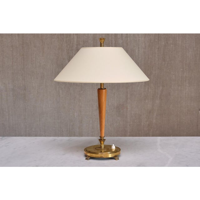 This rare table lamp was designed by harald notini and produced by arvid böhlmarks lampfabrik in sweden. The model is...