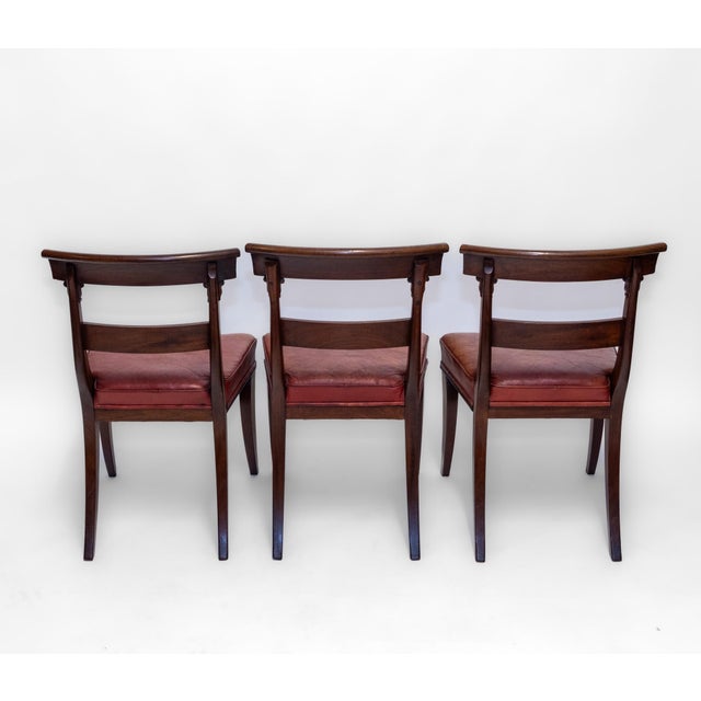 Regency Mahogany Sabre Leg Dining Chairs with Leather Seats, 1825, Set of 6 For Sale - Image 9 of 18