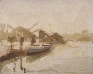 Franco Marzilli, View of the Bay, Oil Painting, 1970s
