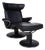 Set of Black Leather Jazz Recliner and Ottoman from Stressless For Sale