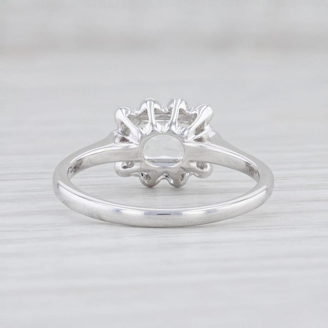 New Beverley K 0.84ctw Sapphire Diamond Halo Ring 18k White Gold Size 6.75 For Sale - Image 4 of 7