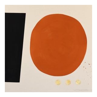 Essentials Collection: Glow - Meditative Red Orange Abstract Painting on Canvas Original Artwork by Jason DeMeo For Sale