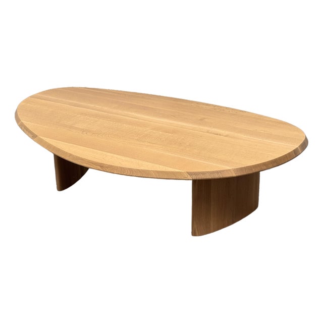 Bespoke Asymmetrical Natural Oak Coffee Table For Sale