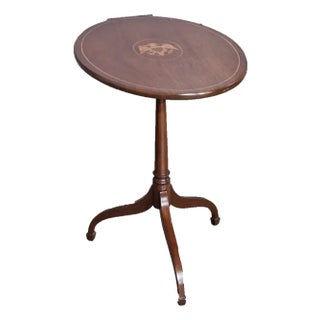 Kittinger Historic Newport Federal Style Mahogany Tilt Top Table Eagle Inlay For Sale