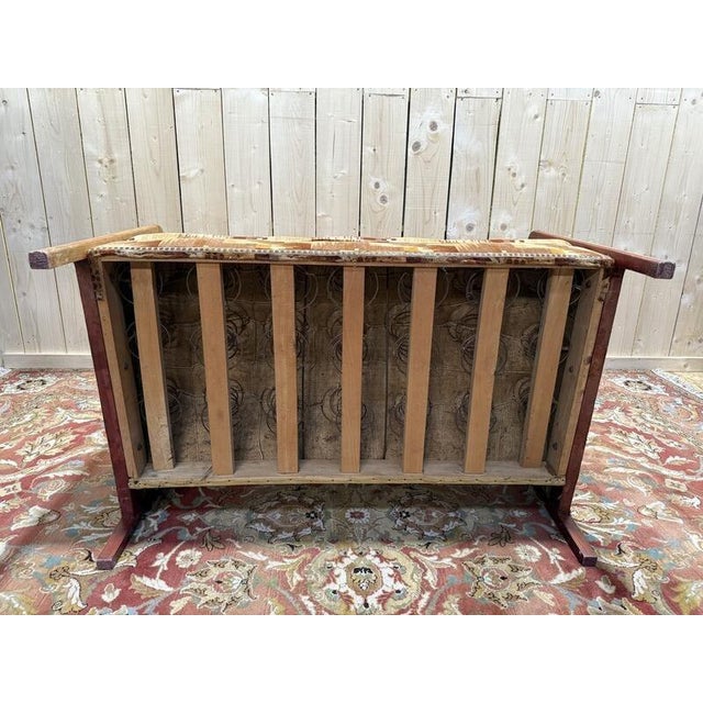 Wood Small Art Deco Sofa For Sale - Image 7 of 8