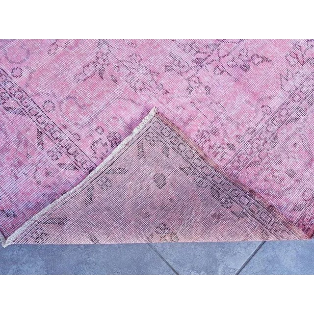 Textile 1960s 5x8 Light Pink Wool Area Carpet For Sale - Image 7 of 11