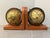 Vintage MCM Wood Rotating Globe Old World Map Bookends For Sale - Image 4 of 7
