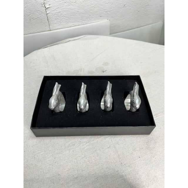 Figurative Hans Turnwald Rabbit Napkin Rings - Set of 4 For Sale - Image 3 of 5