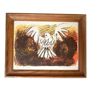 1960’s Mid Century Modern Lithograph “Bird Ascending” For Sale
