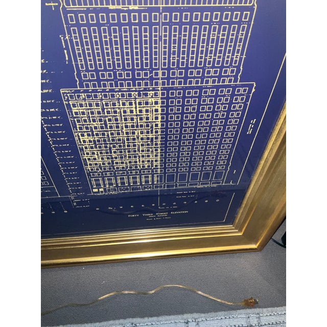 Art Deco Late 20th Century Framed Chrysler Building Blueprint For Sale - Image 3 of 5