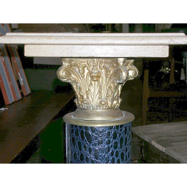 Baroque Neo Baroque 3 Ft. Bronze & Marble Pedestal For Sale - Image 3 of 4