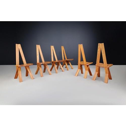 S45 Dining Chairs in Elm by Pierre Chapo, France, 1970s, Set of 6 For Sale - Image 4 of 13