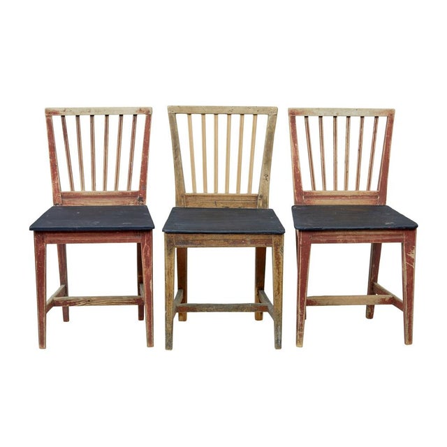 Painted Pine Harlequin Dining Chairs, 1860, Set of 6 For Sale - Image 4 of 15