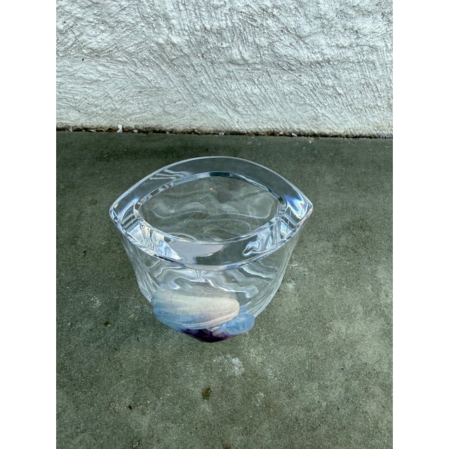 1970s Daum France Cut Crystal Pate De Verre Vase Signed 8” For Sale - Image 5 of 8