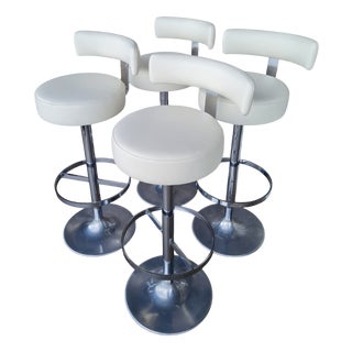 Vintage French Bar Stools, 1980s, Set of 3 For Sale