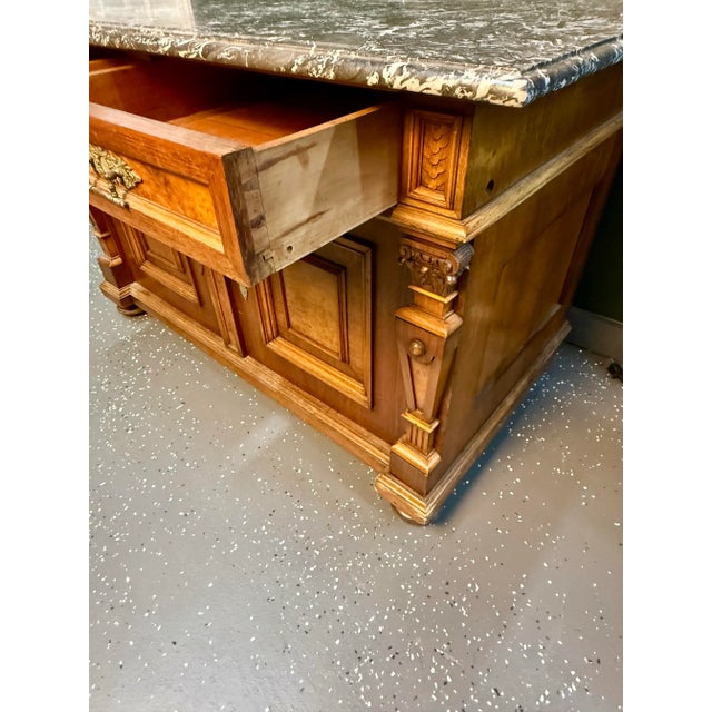French Antique Marble Top Walnut Sideboard For Sale - Image 12 of 12
