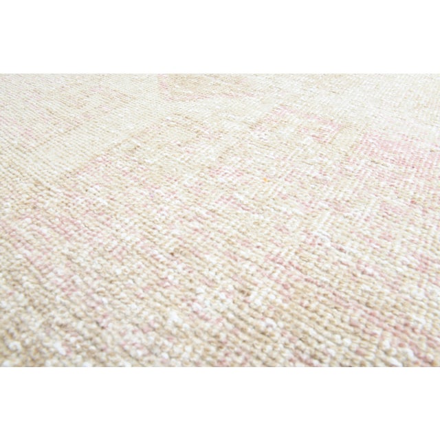 1970s Vintage Turkish Handmade Wool Cotton Beige Runner Rug For Sale - Image 9 of 11