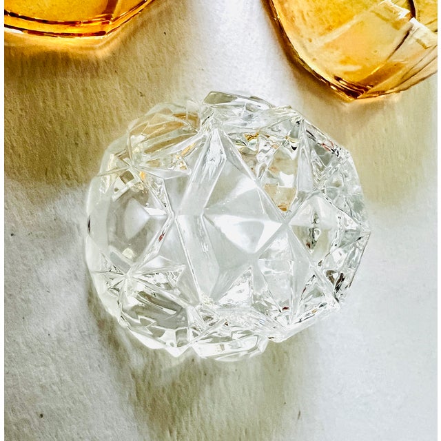 Set of 9 Vintage Fostoria Glass Salt Cellars - Amber Rose Lilac Blue Clear For Sale In Washington DC - Image 6 of 7