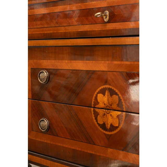 Mahogany Italian Louis XVI Style Chest of Drawers With Inlay For Sale - Image 11 of 11