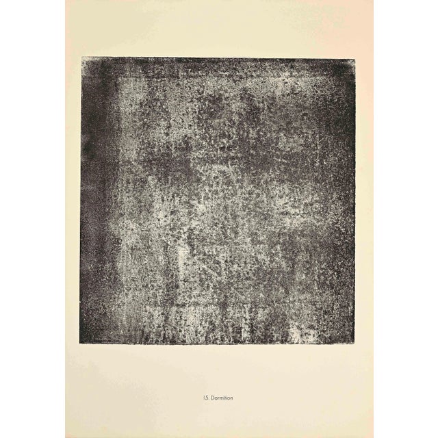 Dormition is an original B/W lithograph on watermarked paper ''Arc''. Abstract composition by the French artist Jean...