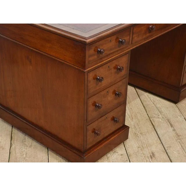 Mahogany Twin Pedestal Desk For Sale - Image 6 of 14