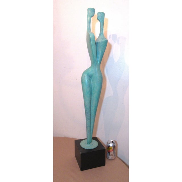 Up for sale is a very large original Itzik Benshalom modern figural bronze statue. It's signed on the ankle by Shalom and...