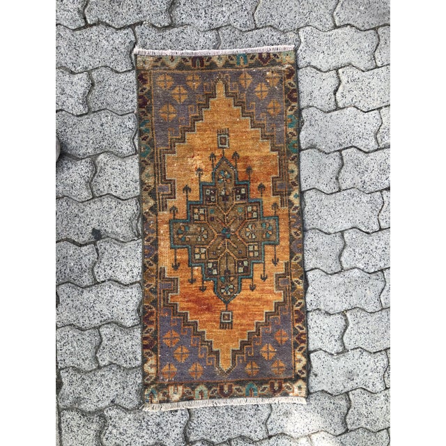 1960s Vintage Hand-knotted Decoative Rug For Sale - Image 6 of 6