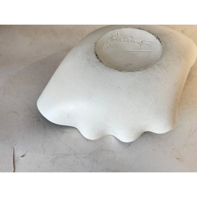 Mid-Century French Decorative Green Ceramic Dish attributed to Elchinger, 1960s For Sale - Image 3 of 9