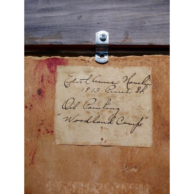 Wood Edith Anne Hamlin -1930s Taos Wooded Landscape -Oil Painting For Sale - Image 7 of 9