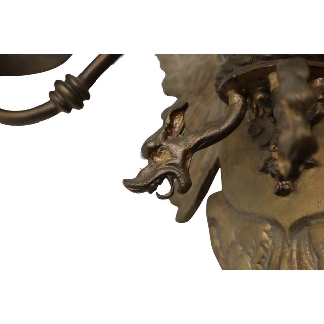 Continental Cast Brass Crowned Double-Headed Eagle & Dragon Candle Sconces — Pair, Attributed to the 19th Century For Sale - Image 11 of 18