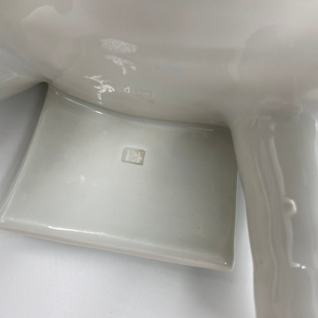 Early 20th Century Chinese Famille Rose Porcelain Elephant Joss Stick Holder, Candleholder or Vase, Attributed Republic Period For Sale - Image 9 of 12