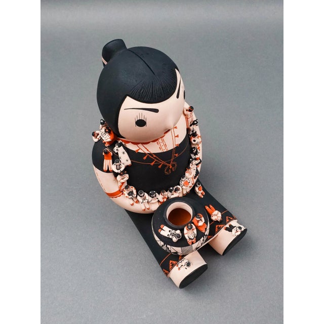 Mid 20th Century Dena Suina Cochiti Pueblo New Mexico Storyteller 30 Children Pottery Sculpture For Sale In Miami - Image 6 of 8
