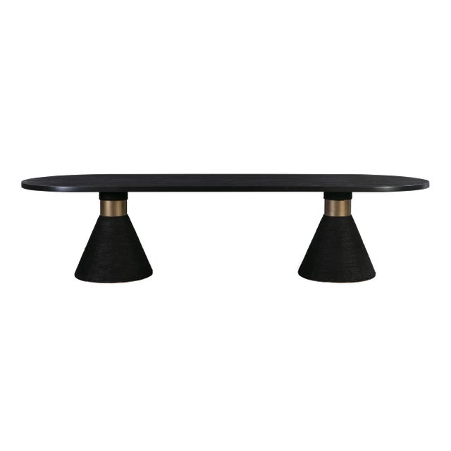 Rishi Black Rope Oval Table For Sale - Image 4 of 12
