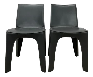 Riccardo Blumer & Matteo Borghi Bb Leather Dining Chairs for Poliform - a Pair