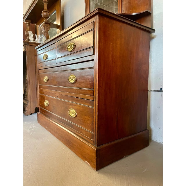 Brown Early 20th Century Mahogany Dressing Chest With Mirror For Sale - Image 8 of 11