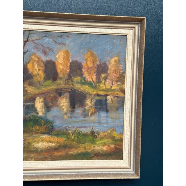 Skänstod, Autumn Landscape, 1948, Oil on Panel, Framed For Sale - Image 7 of 11