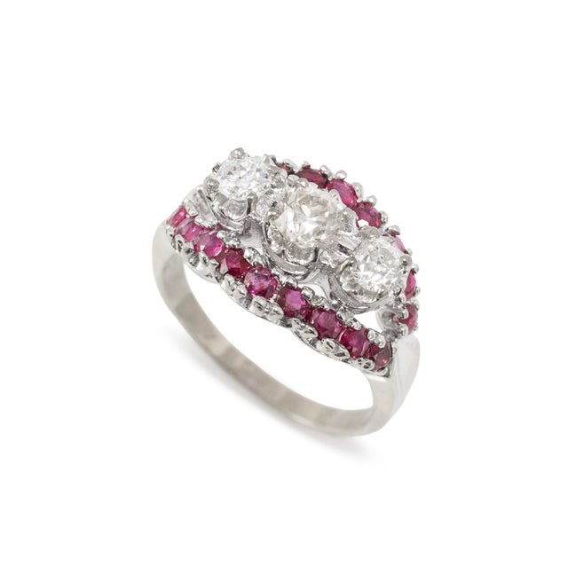 Gender: Ladies Metal Type: 14K White Gold Ring Size: 7.25 Weight: 5.24 grams Ladies handmade 14K white gold antique,...