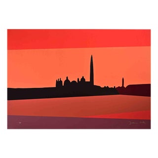 Franco Costa, Egyptian Landscape at Sunset, Screenprint, 1990s For Sale