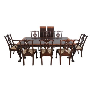 Stickley Clawfoot Mahogany Dining Room Table & Chairs Set For Sale