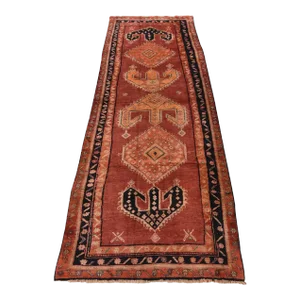 Sarab Runner 4'1'' X 11'4'' Red Wool Semi-Antique Tribal Hand-Knotted Rug