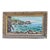 Large 1961 Coastal Seascape Oil Painting Framed 36 X 22.5 Signed Kamji Mid Century For Sale