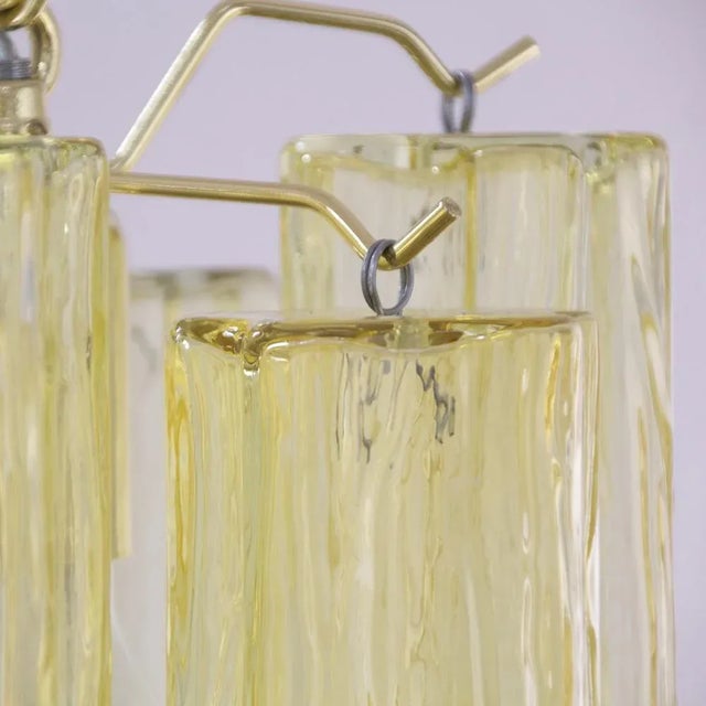 Tronchi Glass Chandelier in Chamomile Yellow, Italy, 1990s For Sale - Image 12 of 13