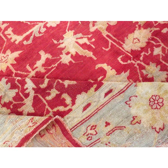 Galerie Shabab Collection Early 20th Century Handmade Turkish Oushak Room Size Carpet in Red and Grey For Sale - Image 9 of 10