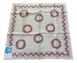 Christmas Motif With Red Wreaths Table Topper
