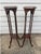 Victorian Early 20th Century Victorian Carved Mahogany or Walnut Plant Pedestal Stands Display Columns Torchieres With Turned Legs, a Pair For Sale - Image 3 of 8