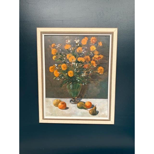 Arne Ericson, Floral Still Life, 1967, Oil Painting on Panel, Framed For Sale - Image 9 of 18