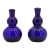 Pair of 19th Century Portuguese Blue Hand-Blown Glass Perfume Bottles For Sale